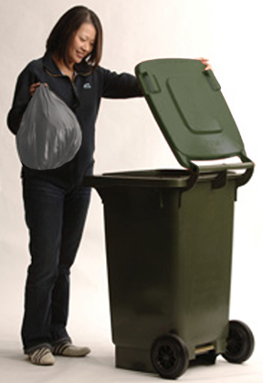 Bags go in outside bins